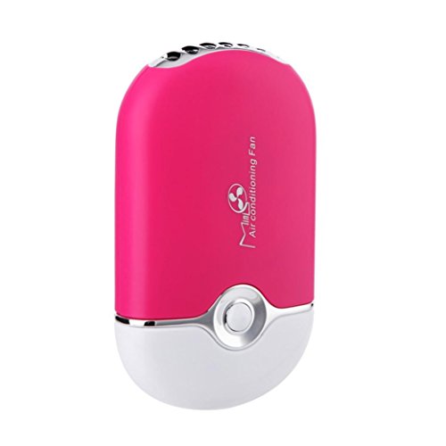 Fans Handheld，Spbamboo Handheld Personal Mini Pocket Round Air Conditioner Fans Portable Fans for Home Outdoor (Pink) - B07D7Y8SDN